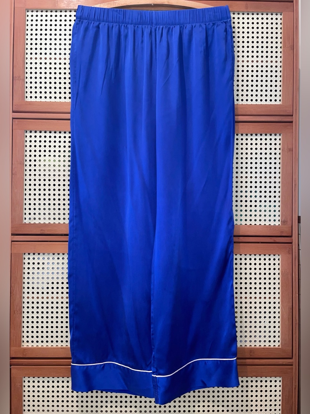NWOT 100% Silk Nordstrom Women’s Cobalt Blue Elastic-Waist Pajama Pants MEDIUM